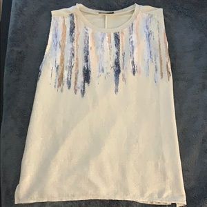 Tank top with sequins